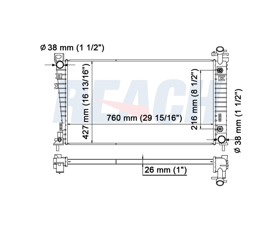 1998 FORD WINDSTAR 3.0 L RADIATOR REA41-1609A