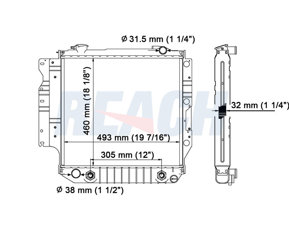 2005 JEEP WRANGLER 4.0 L RADIATOR REA41-1682A
