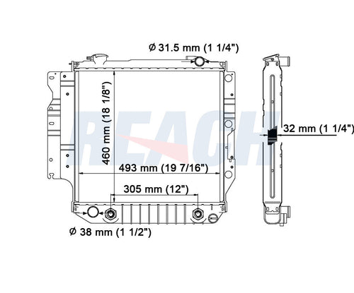 2006 JEEP WRANGLER 4.0 L RADIATOR REA41-1682A