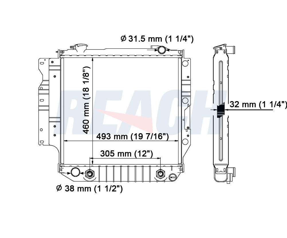 2006 JEEP WRANGLER 4.0 L RADIATOR REA41-1682A