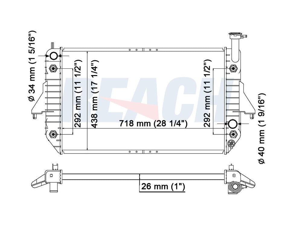 1995 CHEVROLET ASTRO 4.3 L RADIATOR REA41-1688A