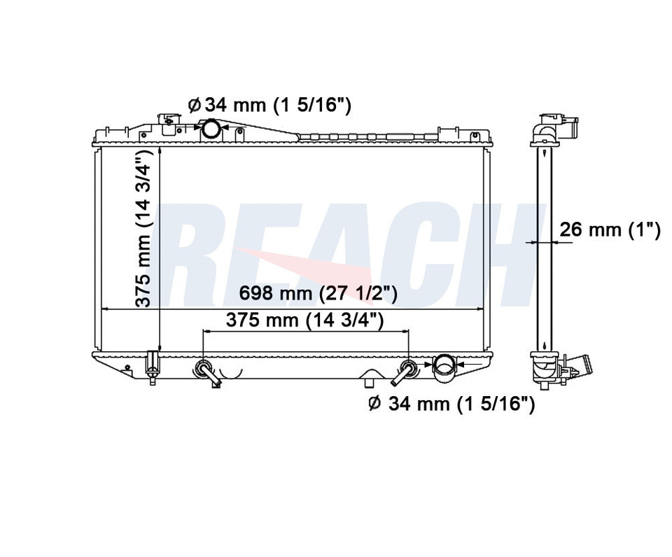 1991 TOYOTA CRESSIDA 3.0 L RADIATOR REA41-178A