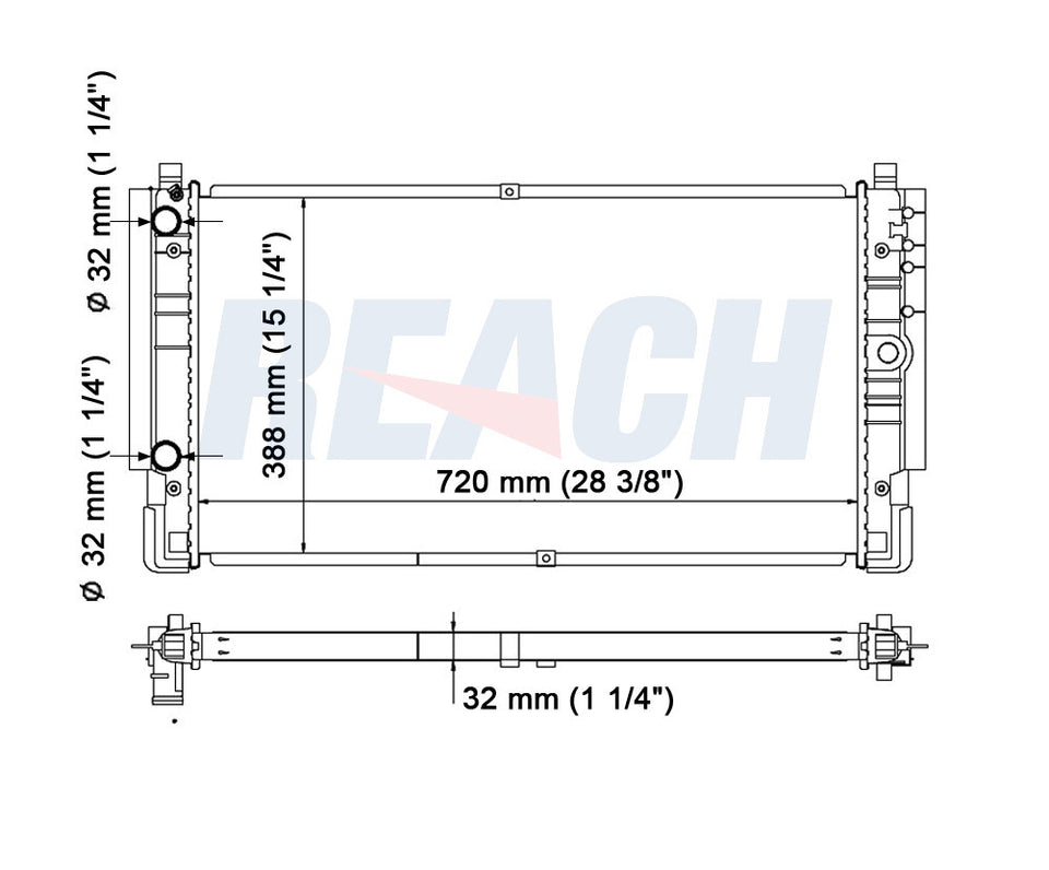 1999 VOLKSWAGEN EUROVAN 2.8 L RADIATOR REA41-2112A