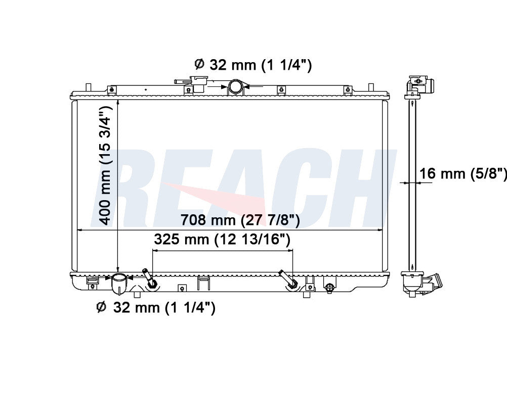1999 ACURA TL 3.2 L RADIATOR REA41-2147A