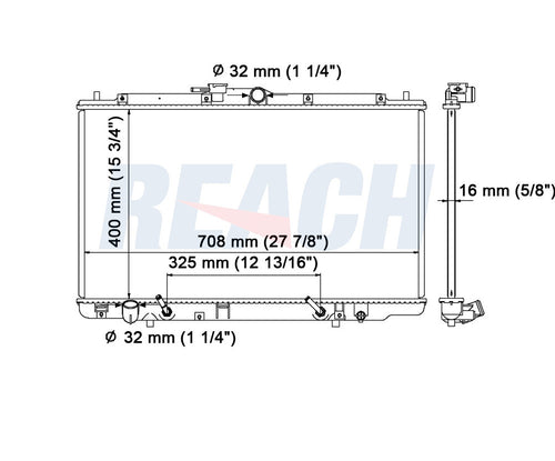 2000 ACURA TL 3.2 L RADIATOR REA41-2147A