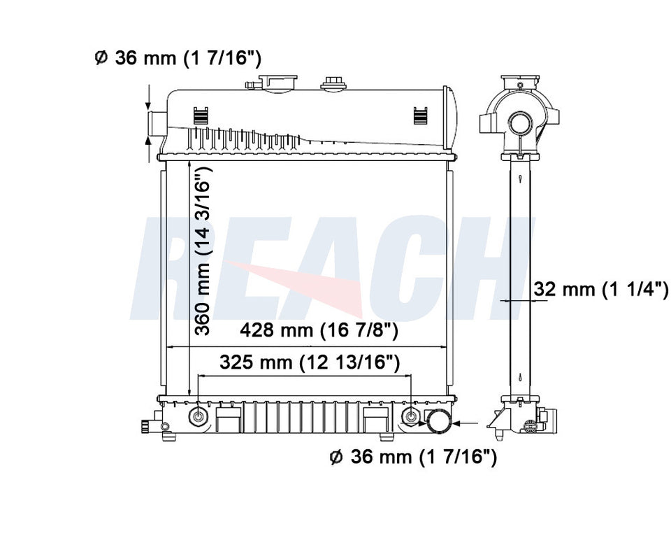 2000 MERCEDES-BENZ C230 2.3 L RADIATOR REA41-2286A