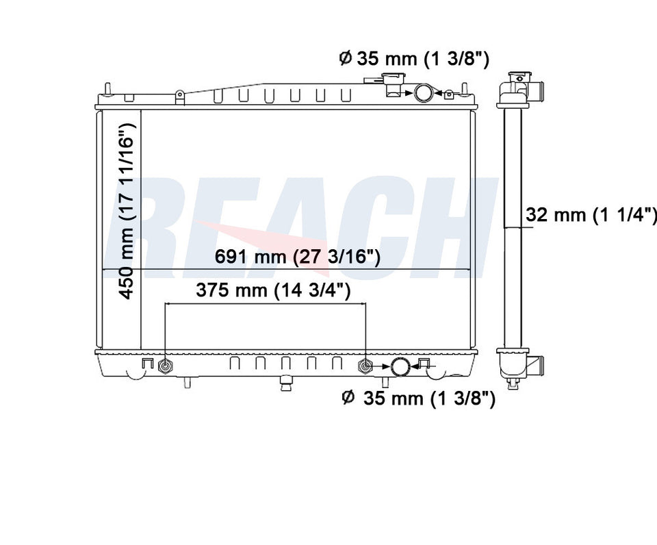 2003 NISSAN XTERRA 3.3 L RADIATOR REA41-2409A