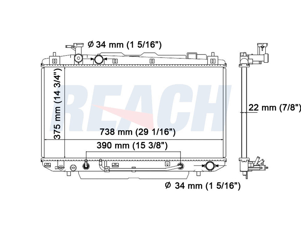 2003 TOYOTA RAV4 2.0 L RADIATOR REA41-2411A