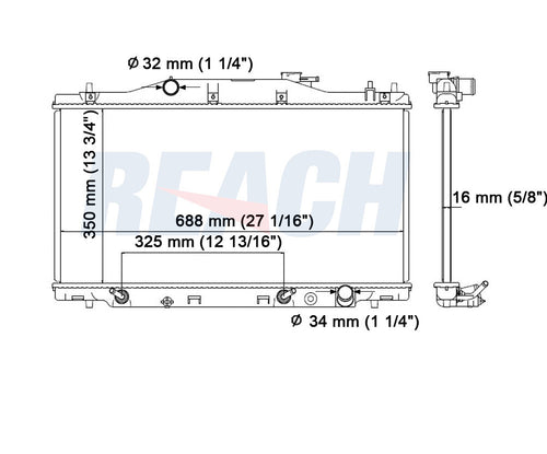 2003 ACURA RSX 2.0 L RADIATOR REA41-2412A
