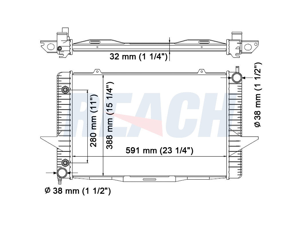 2001 VOLVO V70 2.3 L RADIATOR REA41-2424A