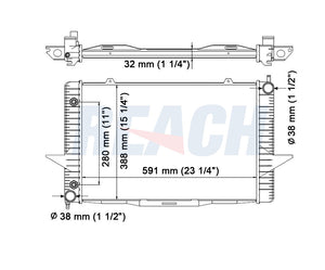 2000 VOLVO V70 2.4 L RADIATOR REA41-2424A