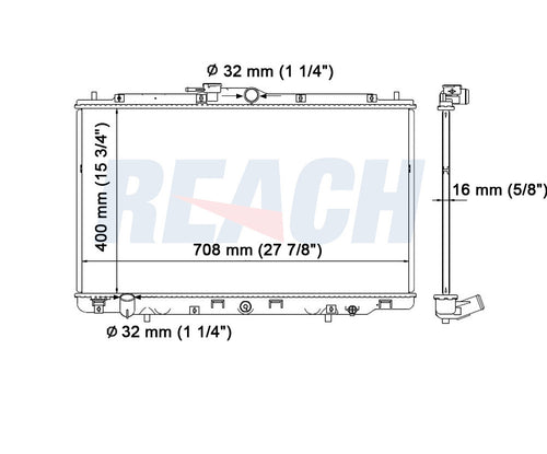 2002 ACURA CL 3.2 L RADIATOR REA41-2431A