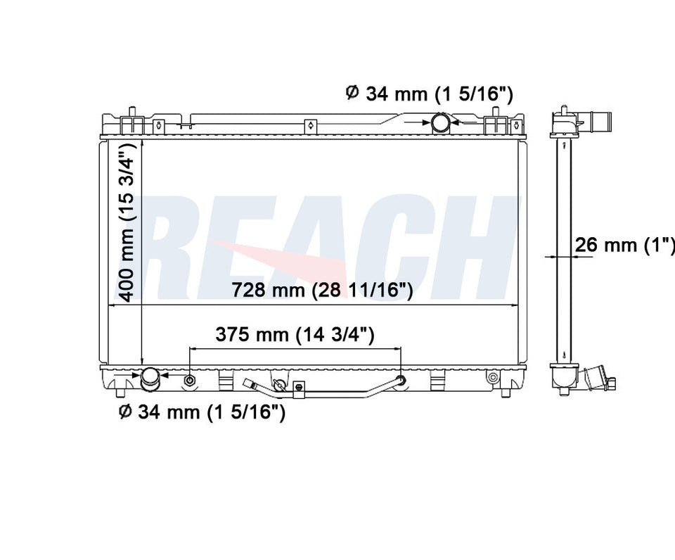 2004 LEXUS ES330 3.3 L RADIATOR REA41-2434A