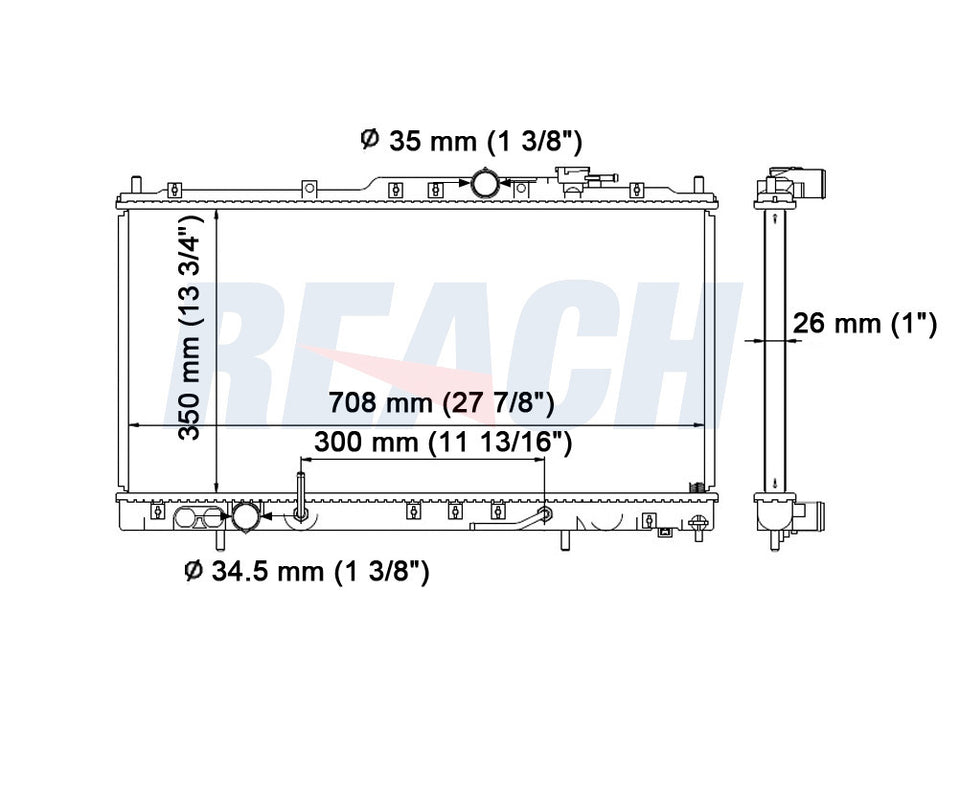 2000 MITSUBISHI ECLIPSE 2.4 L RADIATOR REA41-2438A