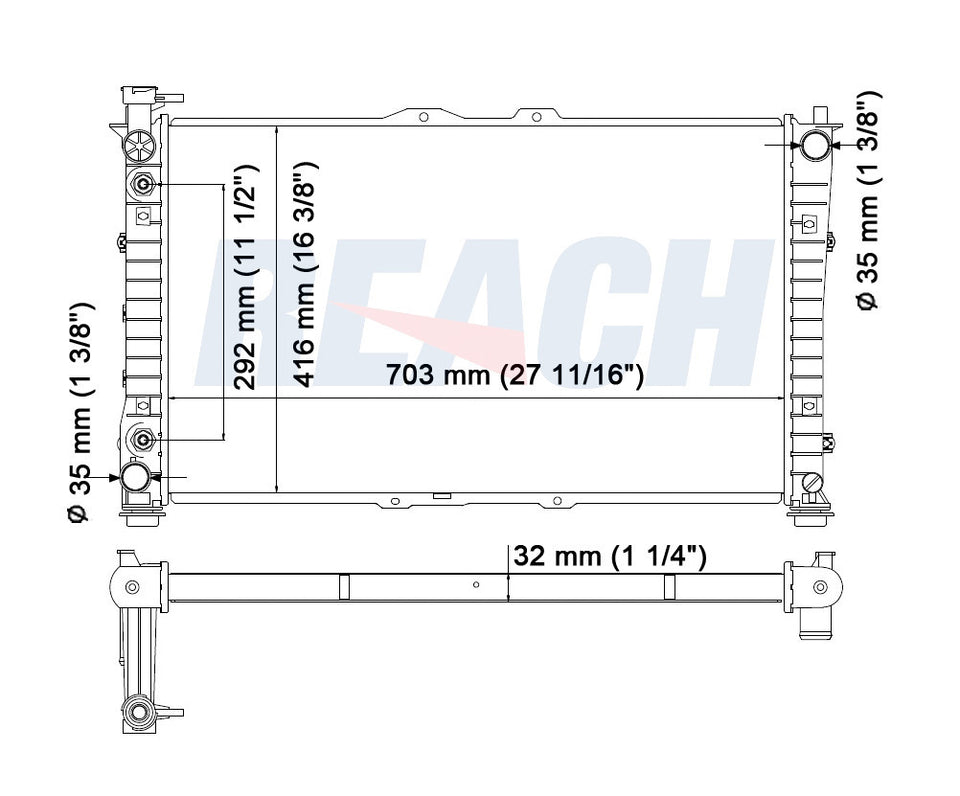 2002 KIA SEDONA 3.5 L RADIATOR REA41-2442A