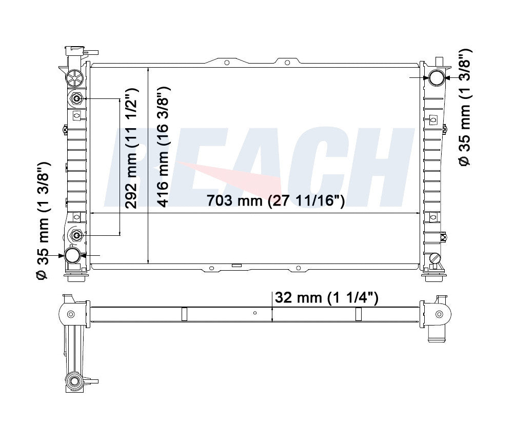 2005 KIA SEDONA 3.5 L RADIATOR REA41-2442A
