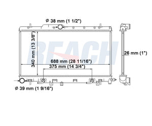 2002 SUBARU IMPREZA 2.0 L RADIATOR REA41-2450A