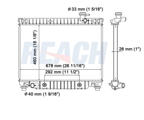 2004 GMC ENVOY XUV 4.2 L RADIATOR REA41-2458A