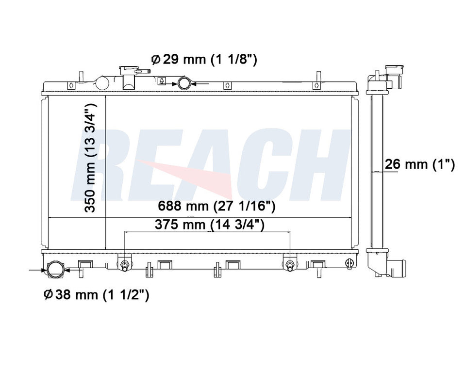 2001 SUBARU OUTBACK 3.0 L RADIATOR REA41-2465A