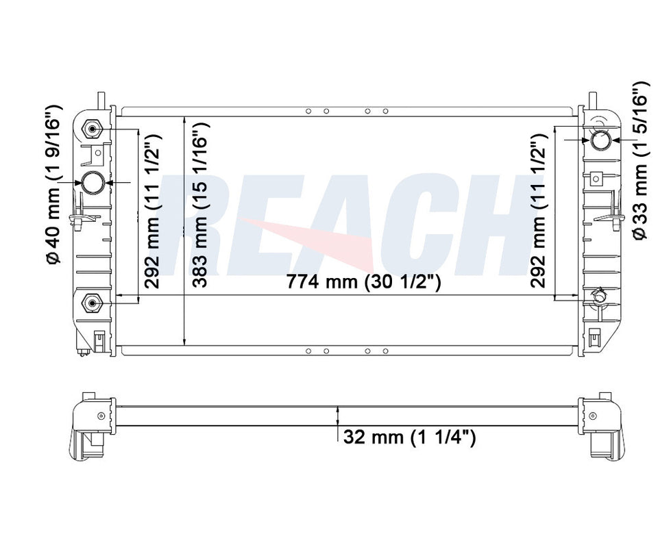2000 CADILLAC SEVILLE 4.6 L RADIATOR REA41-2280A
