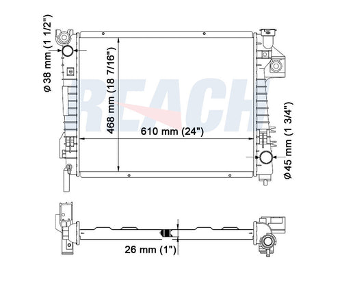 2006 DODGE RAM 1500 4.7 L RADIATOR REA41-2480A