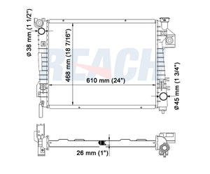 2006 DODGE RAM 1500 4.7 L RADIATOR REA41-2480A