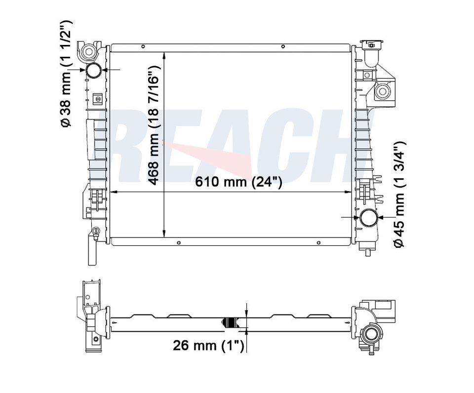 2005 DODGE RAM 1500 4.7 L RADIATOR REA41-2480A