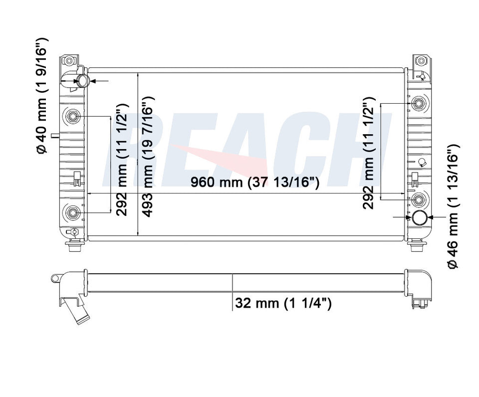 2002 CHEVROLET SILVERADO 3500 8.1 L RADIATOR REA41-2537A