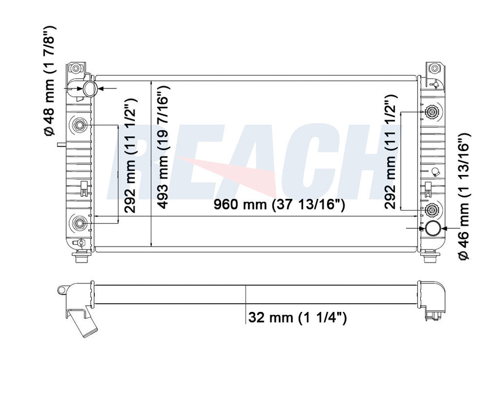 2001 CHEVROLET SUBURBAN 2500 8.1 L RADIATOR REA41-2538A
