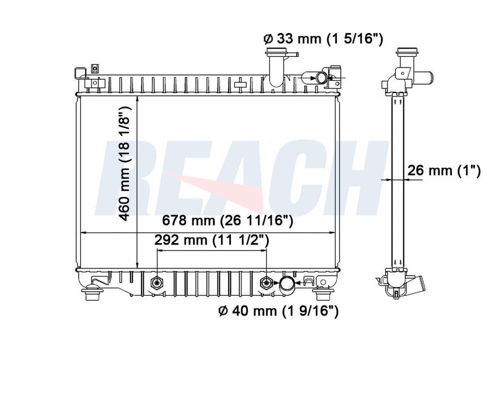 2006 SAAB 9-7X 5.3 L RADIATOR REA41-2563A