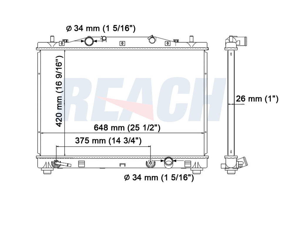 2003 CADILLAC CTS 3.2 L RADIATOR REA41-2565A