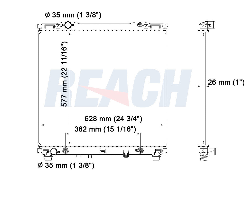 2006 KIA SORENTO 3.5 L RADIATOR REA41-2585A