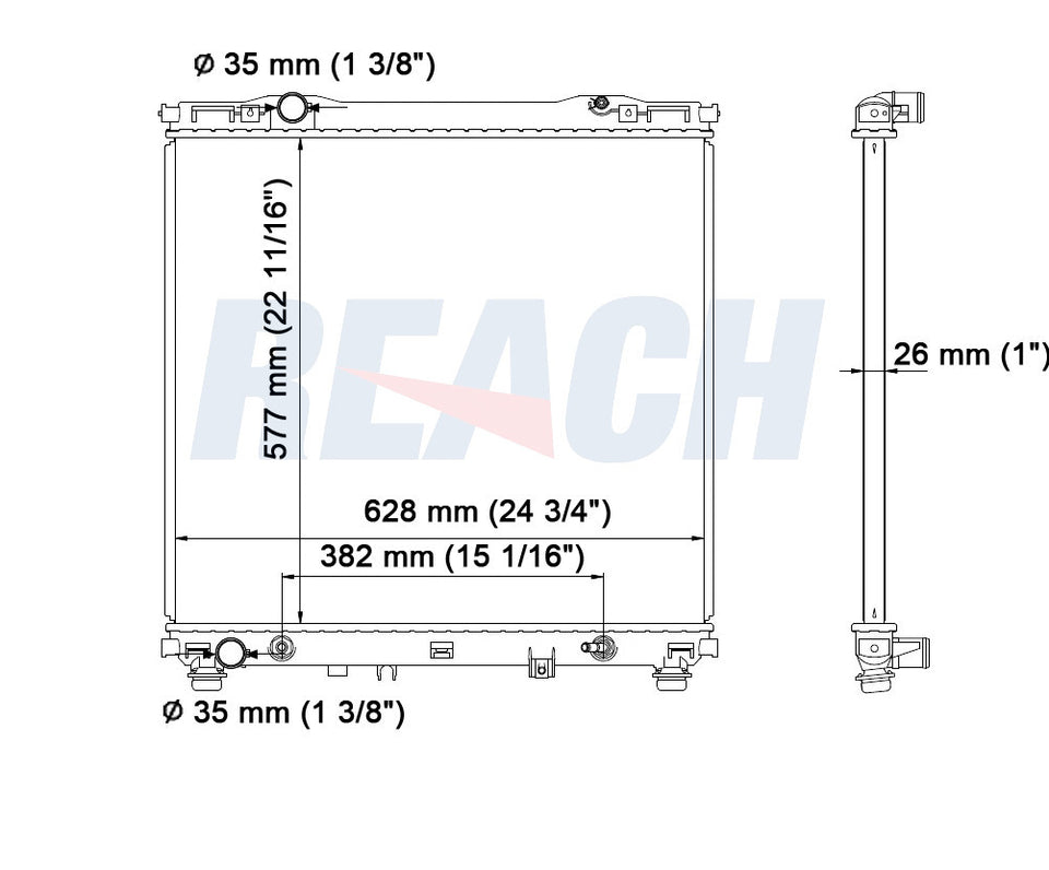2004 KIA SORENTO 3.5 L RADIATOR REA41-2585A