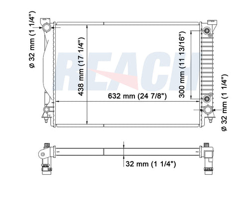 2008 AUDI A4 QUATTRO 3.2 L RADIATOR REA41-2590A