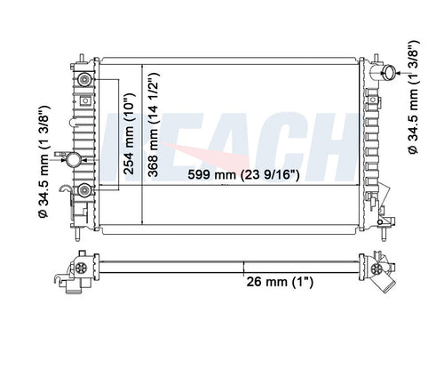 2003 SATURN L200 2.2 L RADIATOR REA41-2605A