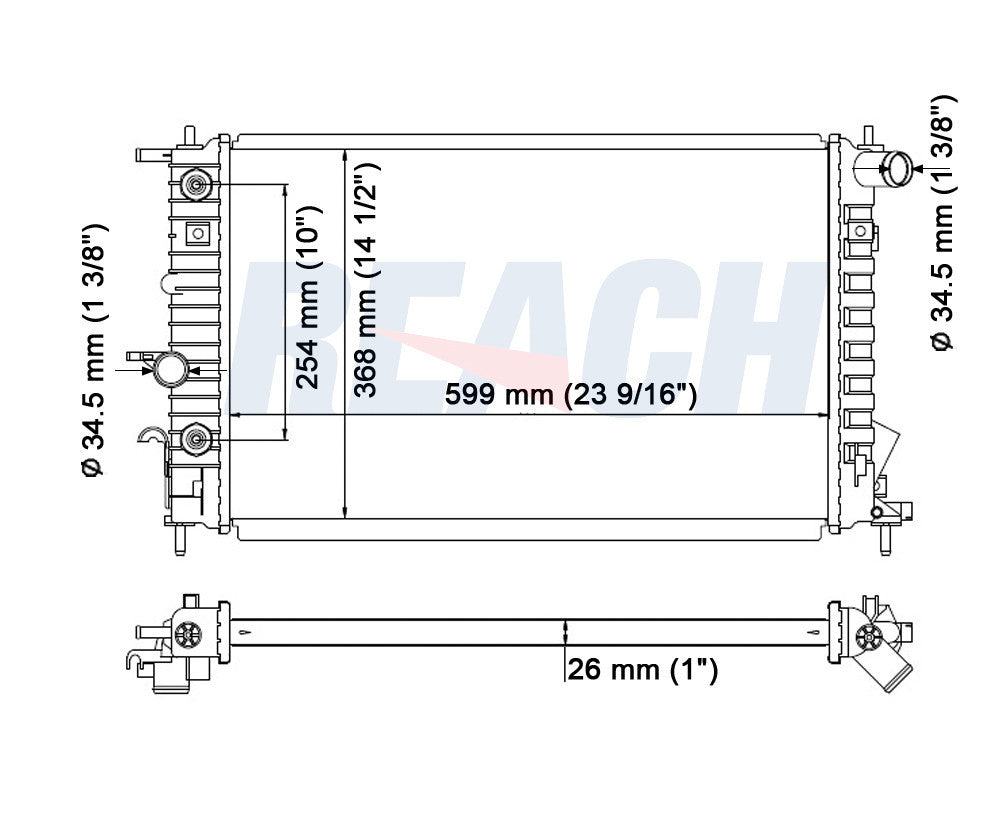2002 SATURN L300 3.0 L RADIATOR REA41-2607A