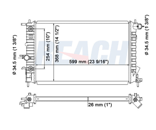2002 SATURN L200 2.2 L RADIATOR REA41-2607A