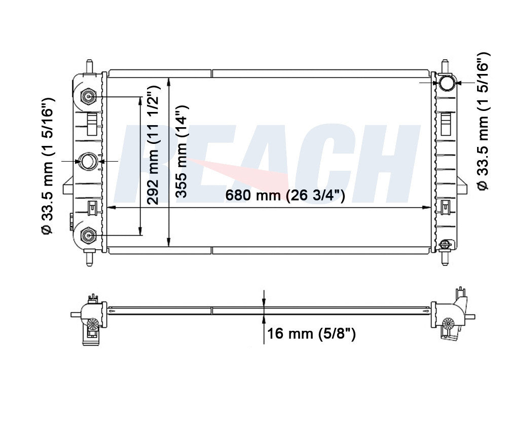 2004 SATURN ION 2.0 L RADIATOR REA41-2608A