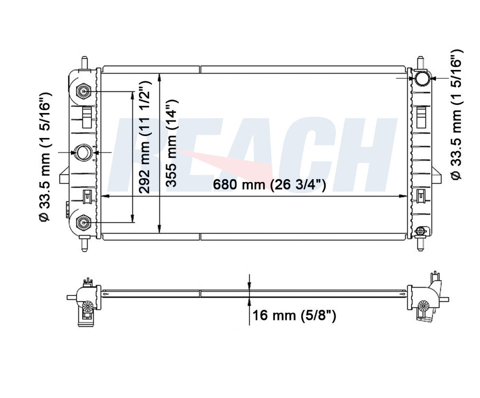 2005 SATURN ION 2.0 L RADIATOR REA41-2608A