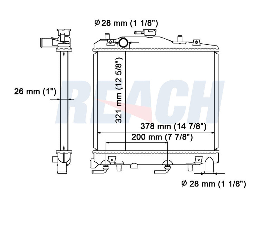 1991 FORD FESTIVA 1.3 L RADIATOR REA41-263A