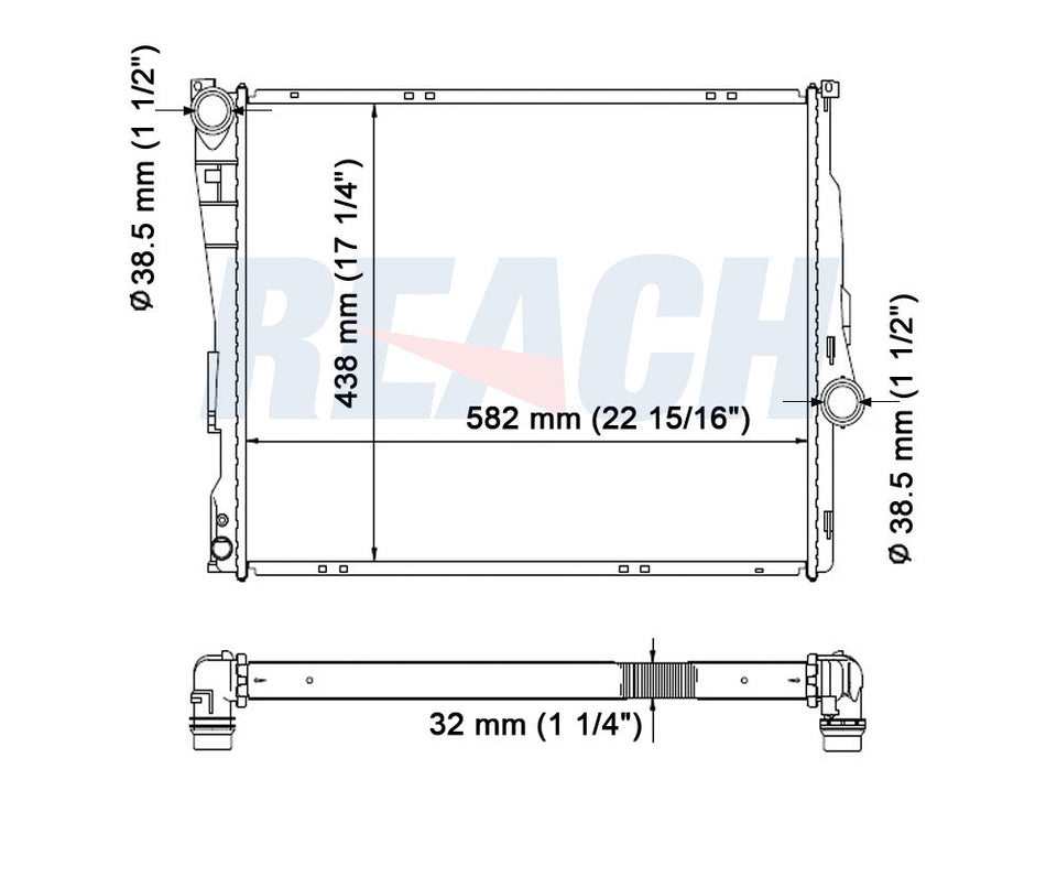 2000 BMW 323I 2.5 L RADIATOR REA41-2636A