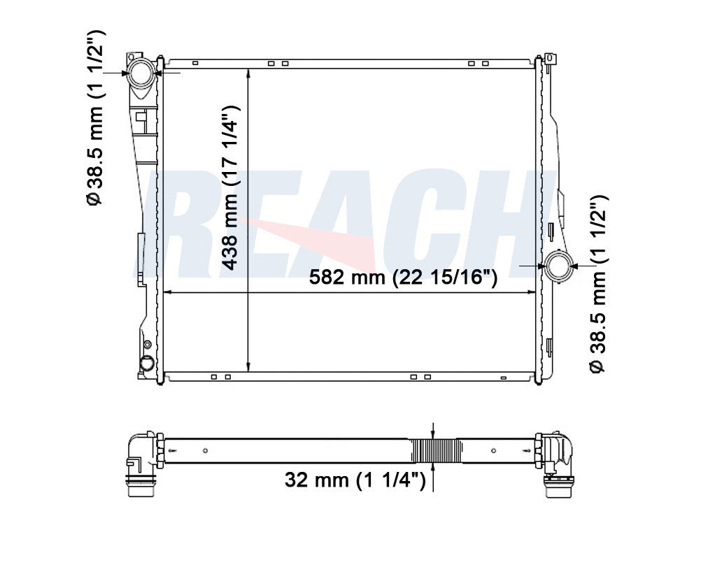 2000 BMW 323I 2.5 L RADIATOR REA41-2636A