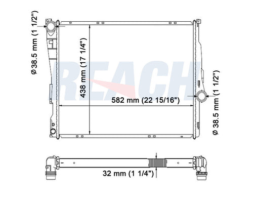 1999 BMW 323I 2.5 L RADIATOR REA41-2636A