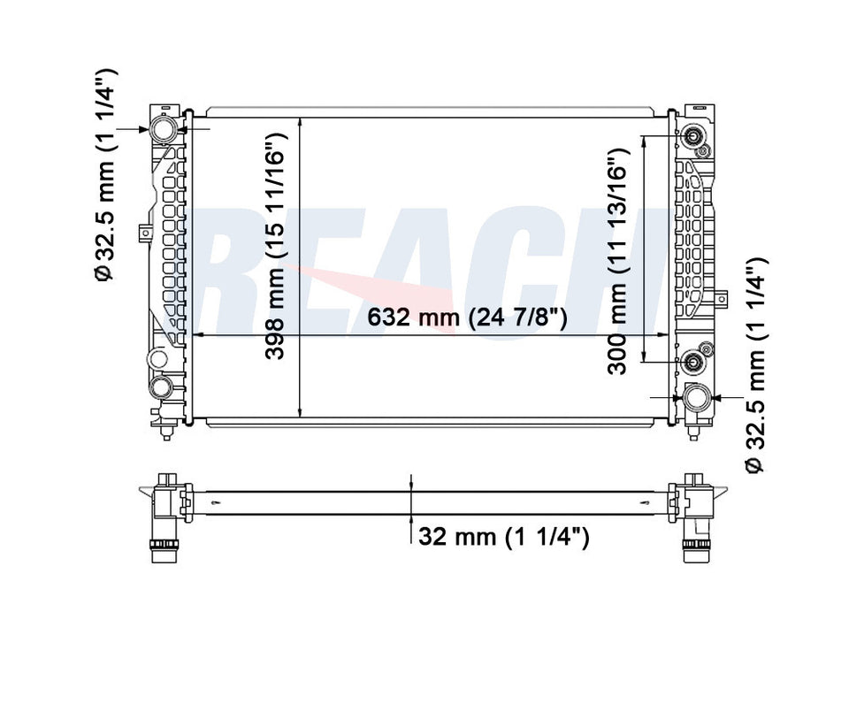 1999 AUDI A6 2.8 L RADIATOR REA41-2648A