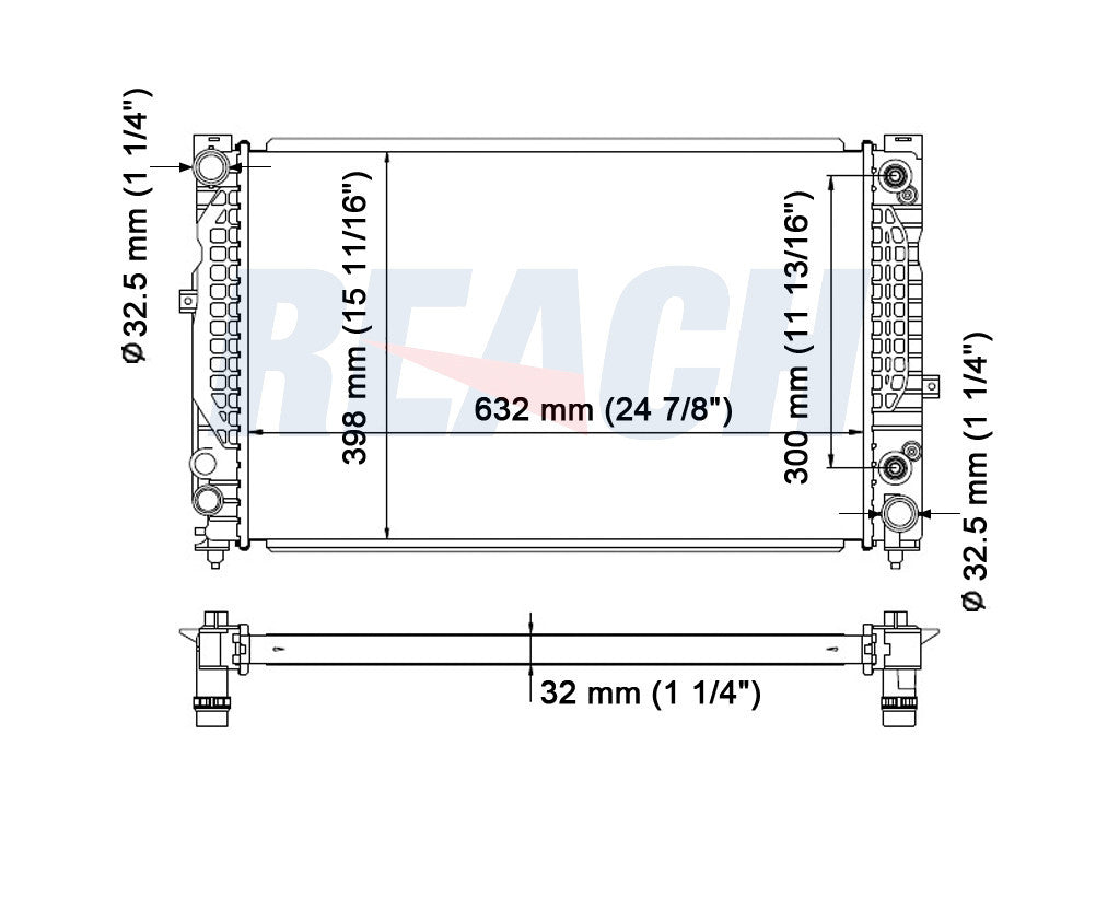 2002 AUDI S4 2.7 L RADIATOR REA41-2648A