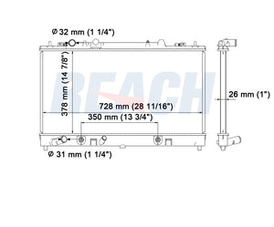 2003 MAZDA 6 3.0 L RADIATOR REA41-2672A