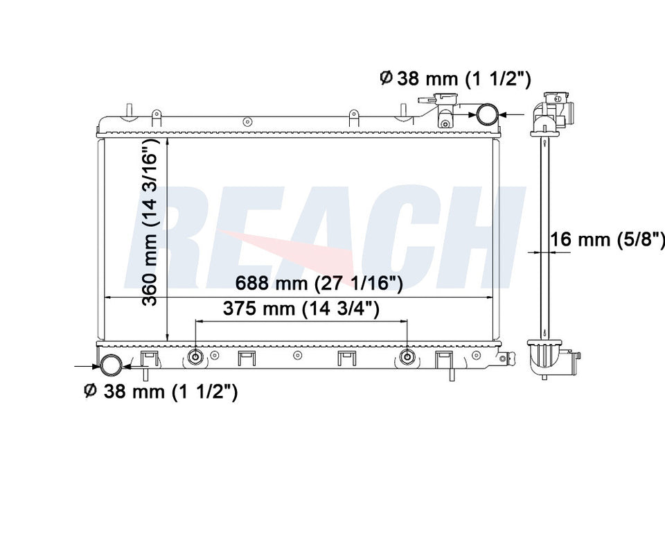 2005 SUBARU FORESTER 2.5 L RADIATOR REA41-2674A