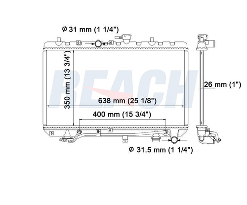 2005 KIA RIO 1.6 L RADIATOR REA41-2701A