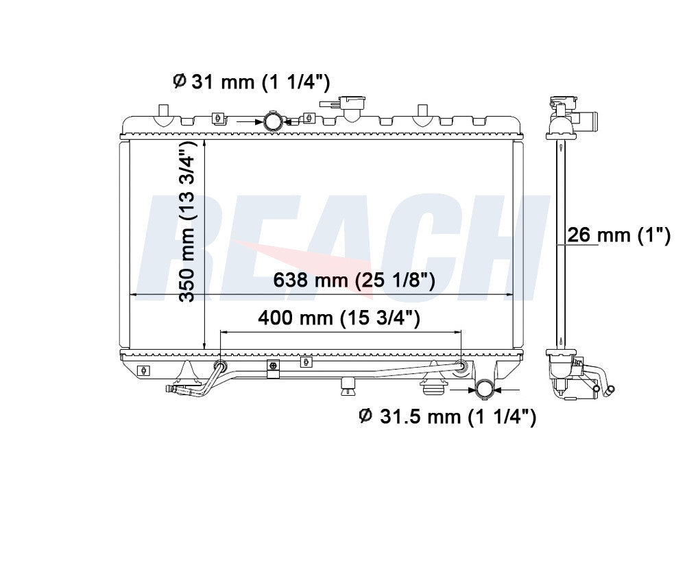 2005 KIA RIO 1.6 L RADIATOR REA41-2701A