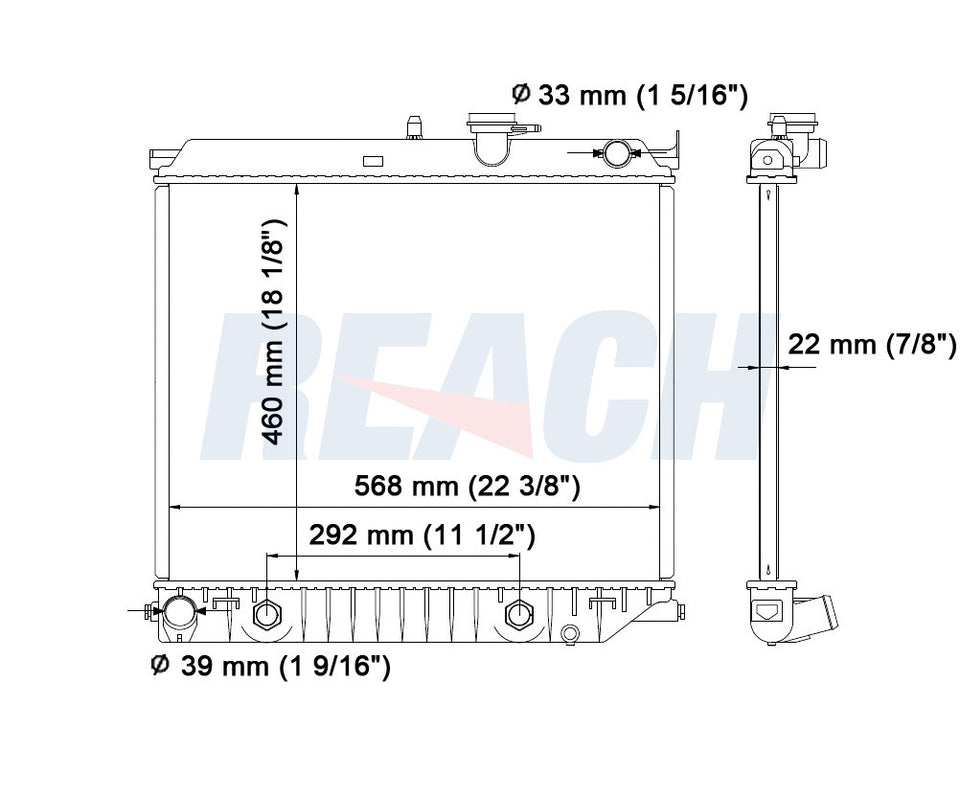 2007 ISUZU I-290 2.9 L RADIATOR REA41-2707A